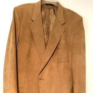 Kingsridge Imperial Polyester Blend Faux Suede Blazer Sport Coat Blonde MED VTG